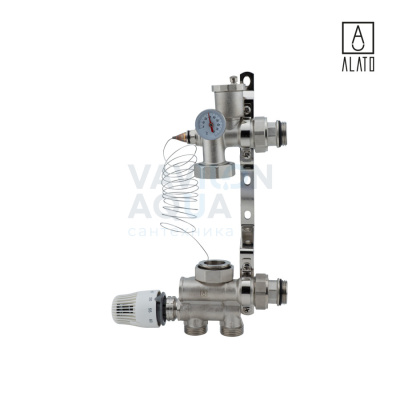 Насосно-смесительный узел ALATO для теплого пола, без насоса - 1", 20-60°С, 130-180 мм